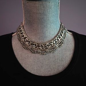 Chunky silver choker